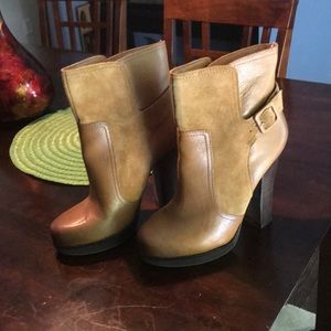 Brown heeled boots